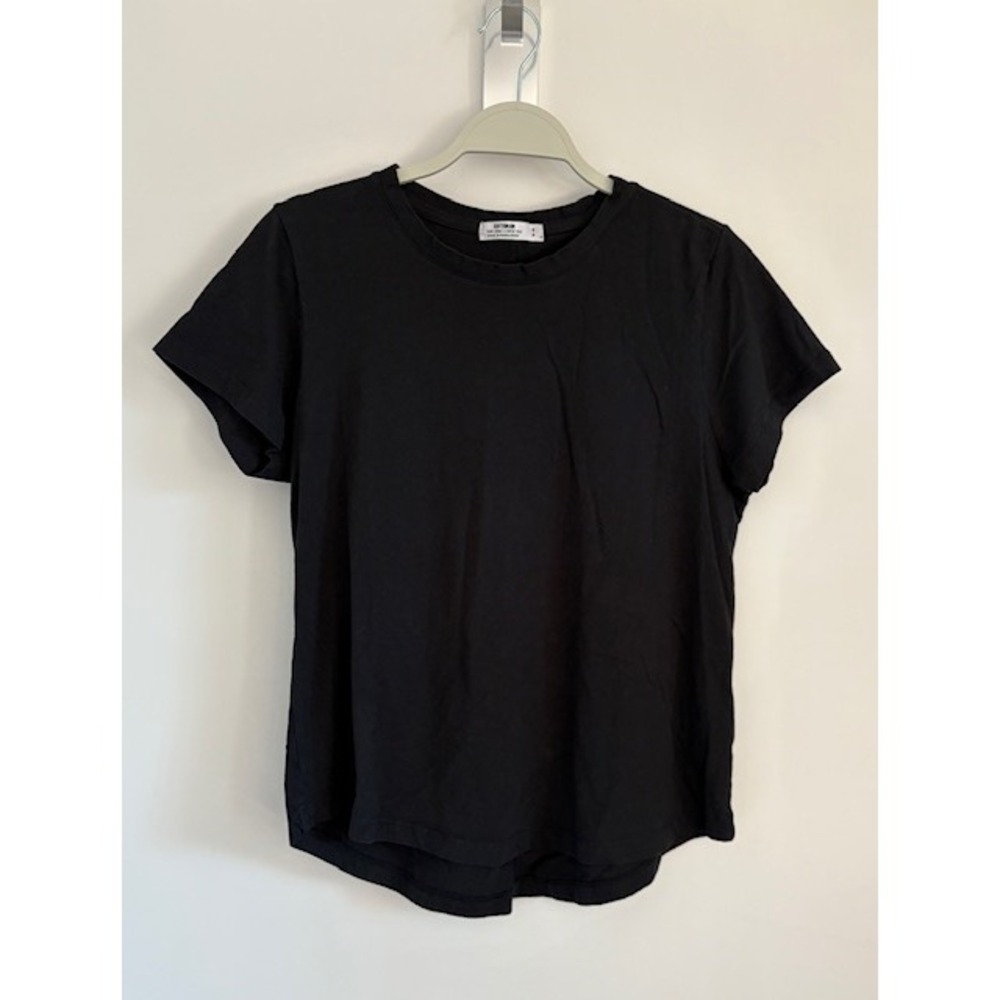 Cotton On The One Crew Tee Womens‎ Small Black Short Sleeve T-Shirt Curved Hem